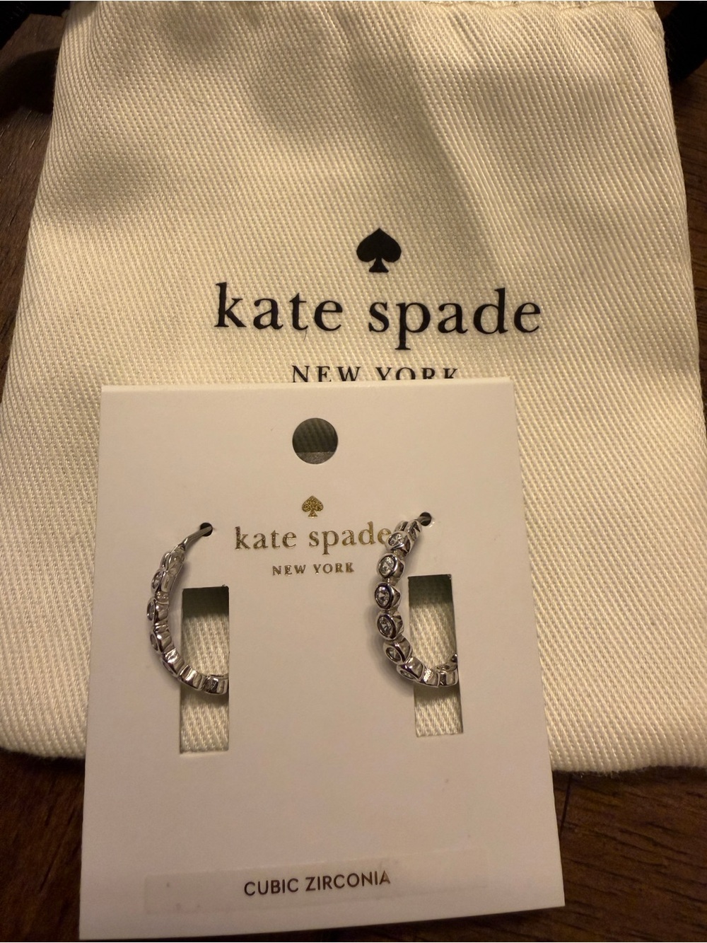 kate spade Silver Cubic Zirconia Hoop Earrings